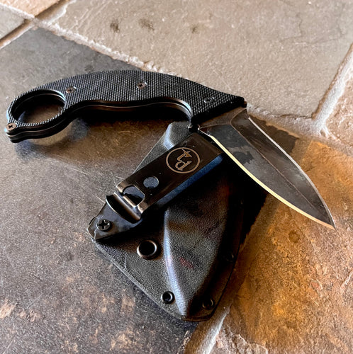 Punchbadger- DE, Black scales, Acid etched with markings. Custom camo.