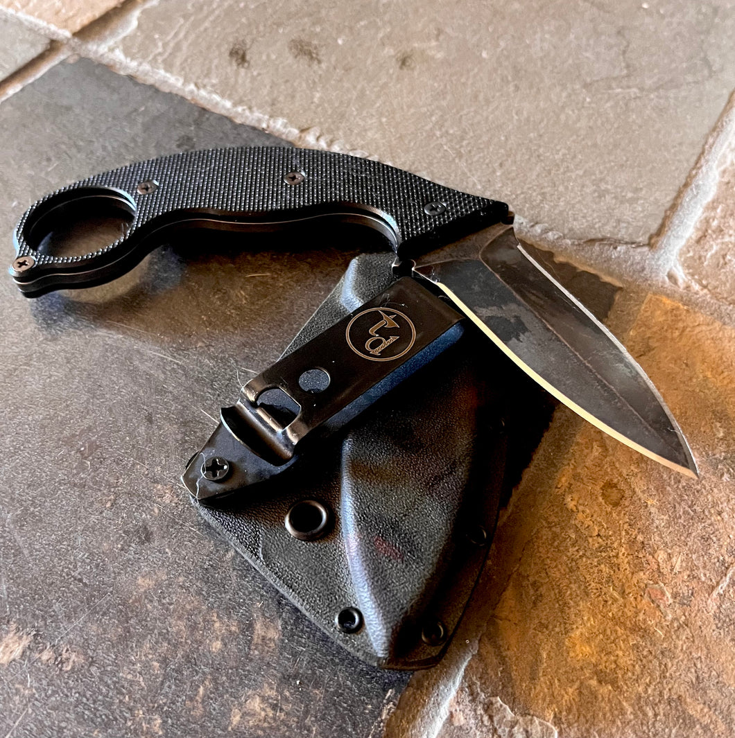 Punchbadger- DE, Black scales, Acid etched with markings. Custom camo.